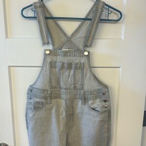 Light grey denim overalls